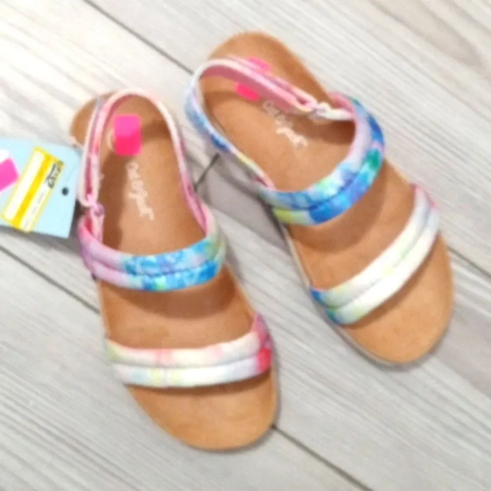 (54-3310)   Cat & Jack Chaya Multicolor Sandals Sz 6